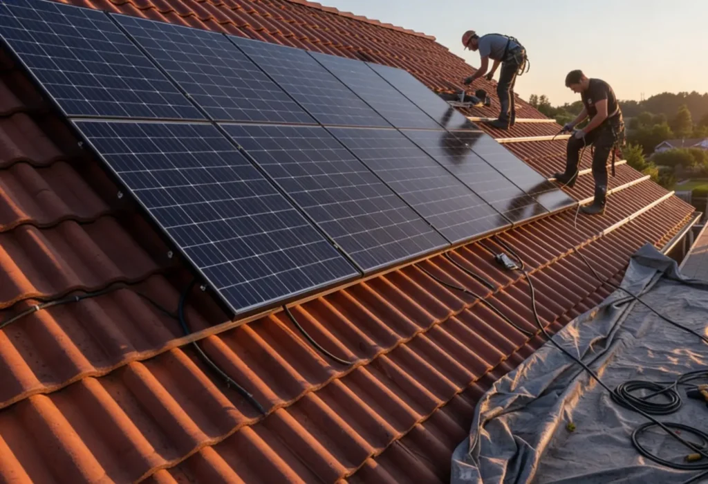 מערכת סולארית על גג רעפים