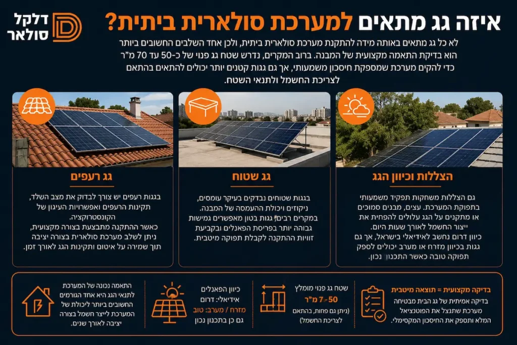 איזה גג מתאים למערכת סולארית ביתית