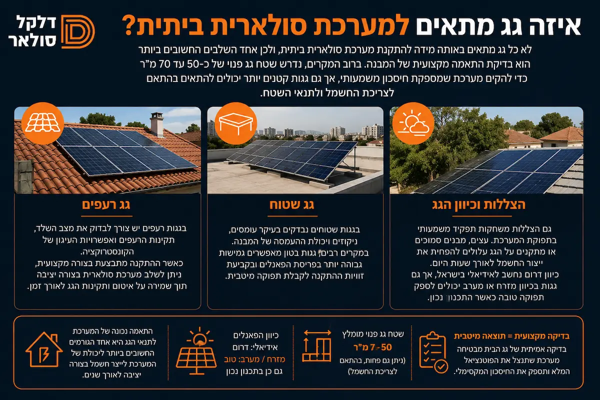 איזה גג מתאים למערכת סולארית ביתית